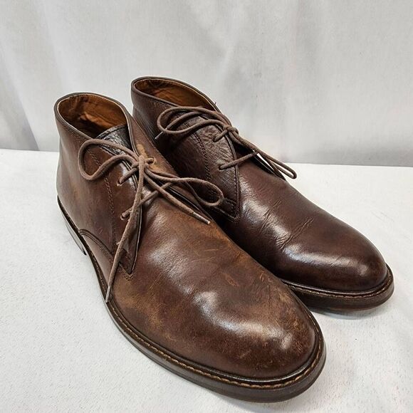 NORDSTROM MEN'S SHOP Leather Chukka Boot Men's 9 Brown Lace-Up - Picture 1 of 11